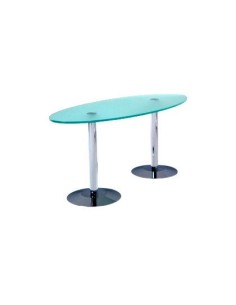 MESA DE CENTRO ROCADA MEETING 3009AP05 ESTRUCTURA CROMADA TABLERO CRISTAL TEMPLADO 110X50 CM