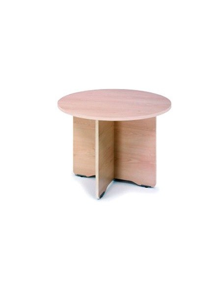 MESA DE REUNION ROCADA MEETING 3005AB02 ESTRUCTURA MADERA GRIS ALUMINIO EN ASPAS TABLERO GRIS 100 CM DIAMETRO