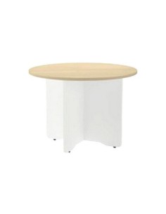 MESA DE REUNION ROCADA MEETING 3005AW04 ESTRUCTURA MADERA BLANCO ALUMINIO EN ASPAS TABLERO BLANCO 100 CM