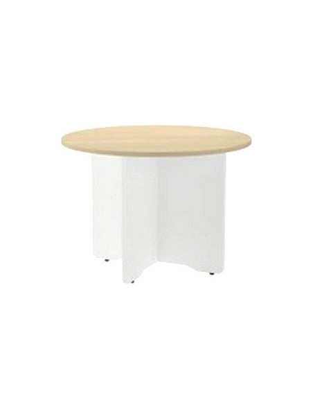 MESA DE REUNION ROCADA MEETING 3005AW04 ESTRUCTURA MADERA BLANCO ALUMINIO EN ASPAS TABLERO BLANCO 100 CM
