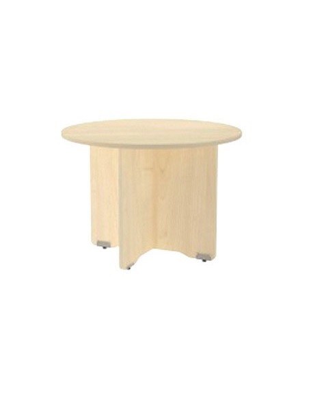 MESA DE REUNION ROCADA MEETING 3006AA01 ESTRUCTURA MADERA HAYA EN ASPAS TABLERO HAYA 120 CM DIAMETRO