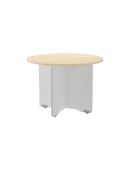 MESA DE REUNION ROCADA MEETING 3006AB02 ESTRUCTURA MADERA GRIS ALUMINIO EN ASPAS TABLERO MADERA GRIS 120 CM