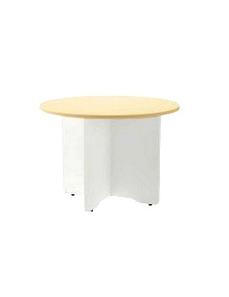 MESA DE REUNION ROCADA MEETING 3006AW04 ESTRUCTURA MADERA BLANCO EN ASPAS TABLERO MADERA HAYA 120 CM