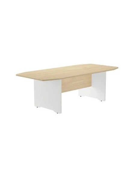 MESA DE REUNION ROCADA MEETING 3003AW01 ESTRUCTURA MADERA BLANCO TABLERO MADERA HAYA 220X100X72 CM