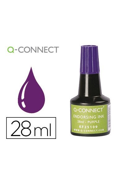 TINTA TAMPON Q-CONNECT VIOLETA FRASCO DE 28 ML