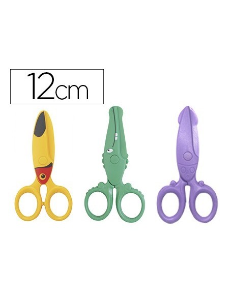 TIJERA ESCOLAR LIDERPAPEL 12CM ESPECIAL PARA INFANTIL CORTA PAPEL Y CARTON UNIDAD