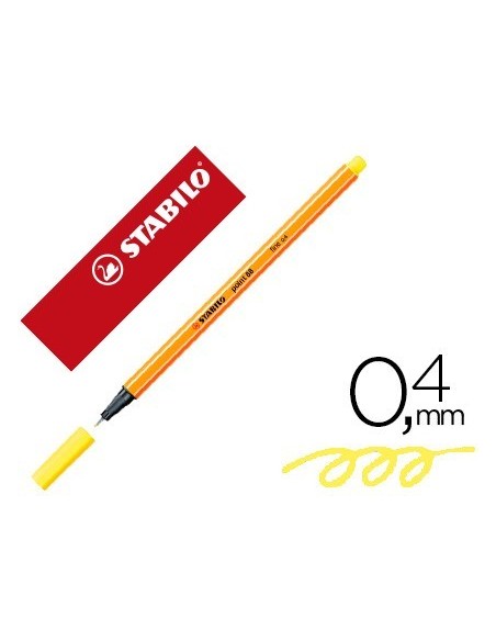 ROTULADOR STABILO PUNTA DE FIBRA POINT 88 AMARILLO LIMON 0,4 MM