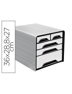 FICHERO CAJONES DE SOBREMESA CEP 5 CAJONES MIXTOS BLANCO/NEGRO 360X288X270 MM