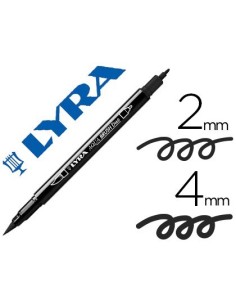 ROTULADOR LYRA AQUA BRUSH ACUARELABLE DOBLE PUNTA FINA Y PINCEL NEGRO