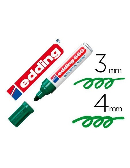 ROTULADOR EDDING PUNTA FIBRA PERMANENTE 550 VERDE N. 4 PUNTA REDONDA RECARGABLE