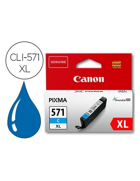 INK-JET CANON CLI-571XL PIXMA MG6852 / TS6050 / TS8050 CIAN 500 PAG