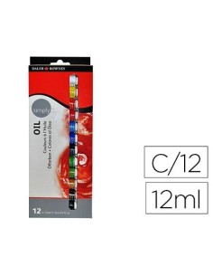 PINTURA OLEO DALER ROWNEY SIMPLY CAJA DE 12 COLORES SURTIDOS TUBO DE 12 ML