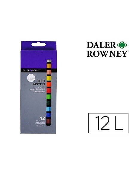 LAPICES PASTEL OLEO DALER ROWNEY SIMPLY SUAVE CAJA DE 12 COLORES SURTIDOS