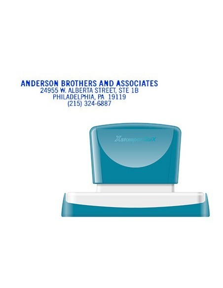 SELLO X'STAMPER QUIX PERSONALIZABLE COLOR AZUL MEDIDAS 16X83 MM Q-26