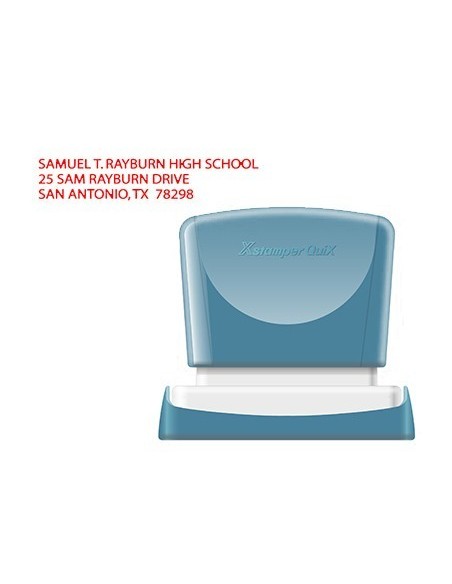 SELLO X'STAMPER QUIX PERSONALIZABLE COLOR ROJO MEDIDAS 14X60 MM Q-14