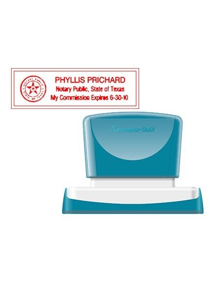 SELLO X'STAMPER QUIX PERSONALIZABLE COLOR ROJO MEDIDAS 22X69 MM Q-18