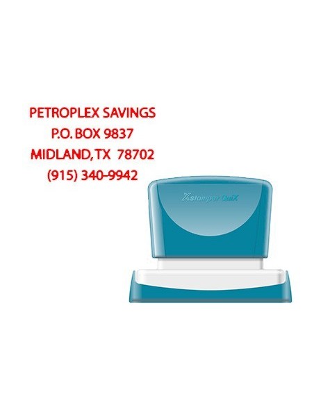 SELLO X'STAMPER QUIX PERSONALIZABLE COLOR ROJO MEDIDAS 36X61 MM Q-16
