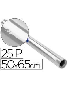 PAPEL CELOFAN ROLLO TREPADO INCOLORO 25 HOJAS DE 50X65 CM