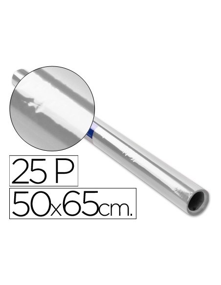 PAPEL CELOFAN ROLLO TREPADO INCOLORO 25 HOJAS DE 50X65 CM