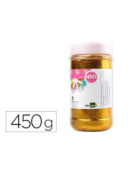 PURPURINA LIDERPAPEL FANTASIA COLOR ORO METALIZADO BOTE DE 450 GR