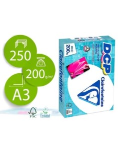 PAPEL FOTOCOPIADORA CLAIREFONTAINE DIN A3 200 GR PAQUETE DE 250 HOJAS