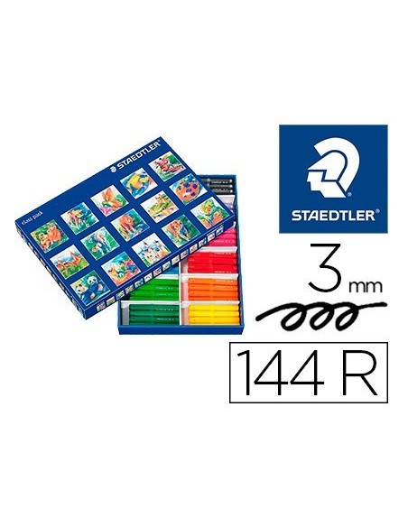 ROTULADOR STAEDTLER COLOR JUMBO TRAZO 3 MM SCHOOL PACK DE 144 UNIDADES COLORES SURTIDOS 12 X COLOR