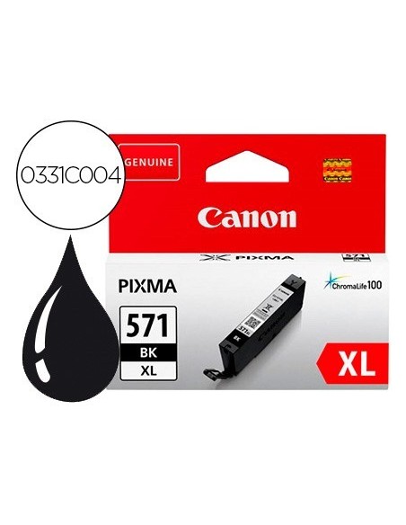 INK-JET CANON CLI-571XL PIXMA MG6852 / TS6050 / TS8050 NEGRO ALTA CAPACIDAD