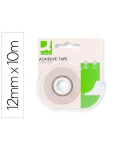 CINTA ADHESIVA Q-CONNECT DOBLE CARA 10 MT X 12 MM EN PORTARROLLOS