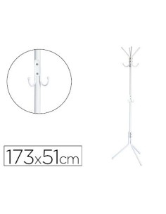 PERCHERO METALICO Q-CONNECT BLANCO 8 COLGADORES 173X51 CM