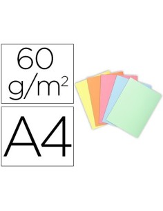 SUBCARPETA CARTULINA EXACOMPTA DIN A4 PAQUETE DE 100 UNIDADES COLORES PASTEL SURTIDOS 60 GR