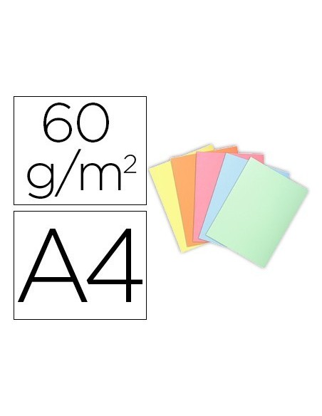 SUBCARPETA CARTULINA EXACOMPTA DIN A4 PAQUETE DE 100 UNIDADES COLORES PASTEL SURTIDOS 60 GR