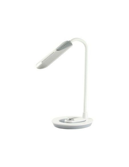 LAMPARA DE OFICINA Q-CONNECT SOBREMESA PROFESIONAL ABS 18 LEDS 6 W INTERRUPTOR SENSOR 3 NIVELES COLOR BLANCO