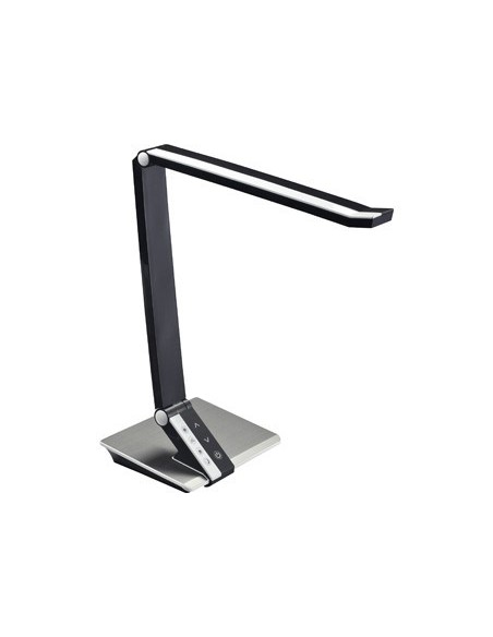 LAMPARA DE OFICINA Q-CONNECT SOBREMESA PROFESIONAL ABS 28 LEDS 9W INTERRUPTOR SENSOR 4 NIVELES COLOR NEGRO