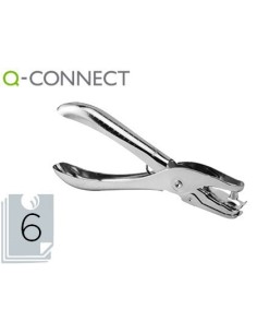 TALADRADOR Q-CONNECT KF18765 DE TENAZA METALICO CROMADO 1 TALADRO ABERTURA 6 MM CAPACIDAD 6 HOJAS