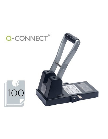 TALADRADOR Q-CONNECT KF18766 NEGRO 2 TALADROS ABERTURA 10 MM CAPACIDAD 270 HOJAS