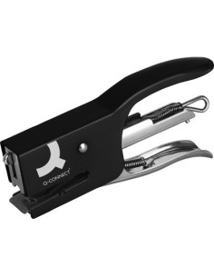 GRAPADORA Q-CONNECT KF22340 DE TENAZA METALICA COLOR NEGRO CAPACIDAD 12 HOJAS USA GRAPAS NUMERO 10