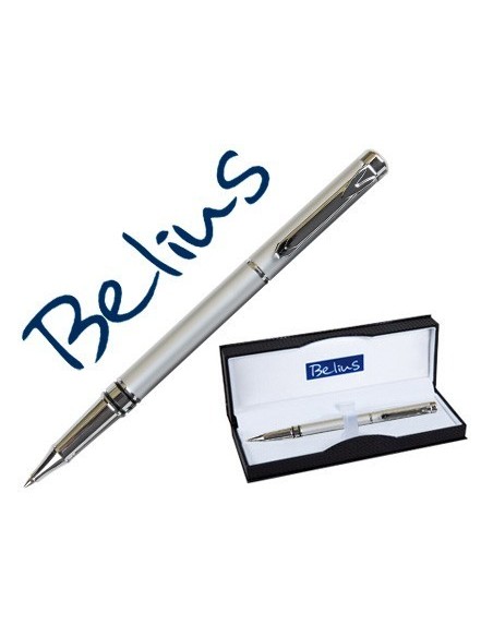ROLLER BELIUS NUREMBERG GRIS PUNTA 0,5 MM TINTA AZUL EN ESTUCHE