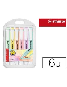 ROTULADOR STABILO FLUORESCENTE SWING COOL COLOR PASTEL BOLSA DE 6 UNIDADES COLORES SURTIDOS