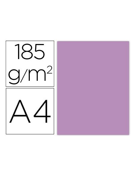 CARTULINA GUARRO DIN A4 MALVA 185 GR PAQUETE DE 50 HOJAS