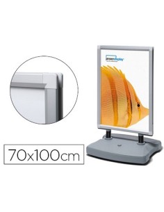 CABALLETE JANSEN DISPLAY INVOLCABLE PARA EXTERIOR DOBLE CARA MARCO ALUMINIO 70X100 CM