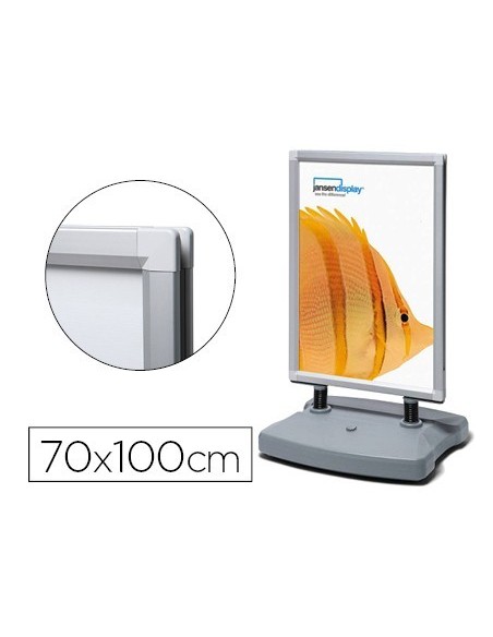 CABALLETE JANSEN DISPLAY INVOLCABLE PARA EXTERIOR DOBLE CARA MARCO ALUMINIO 70X100 CM