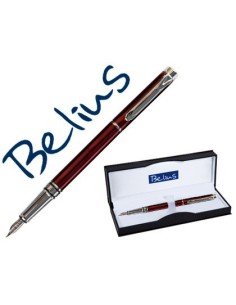 PLUMA BELIUS NUREMBERG ROJO TINTA AZUL EN ESTUCHE