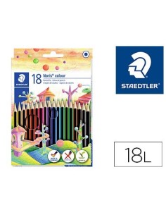 LAPICES DE COLORES STAEDTLER WOPEX ECOLOGICO 18 COLORES EN CAJA DE CARTON