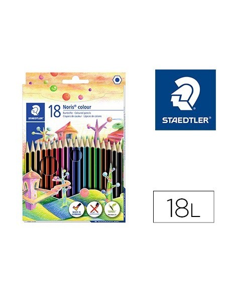 LAPICES DE COLORES STAEDTLER WOPEX ECOLOGICO 18 COLORES EN CAJA DE CARTON