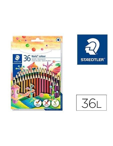 LAPICES DE COLORES STAEDTLER WOPEX ECOLOGICO 36 COLORES EN CAJA DE CARTON