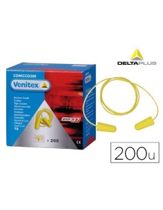 PROTECTOR AUDITIVO DELTA PLUS CONICO CON CORDON CAJA 200 PARES