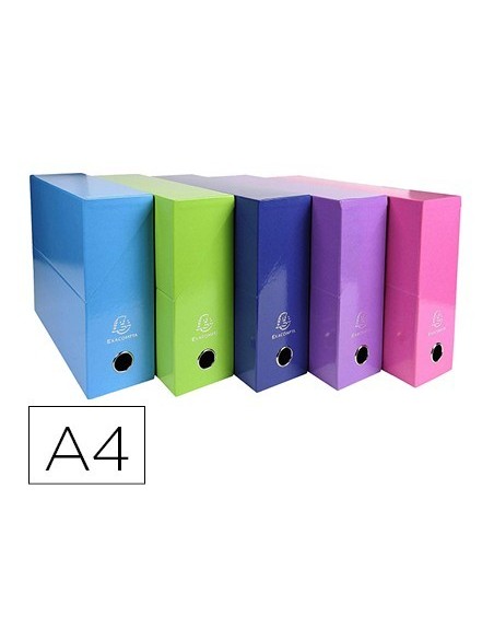 CAJA TRANSFERENCIA EXACOMPTA IDERAMA DIN A4 LOMO 90 MM COLORES SURTIDOS