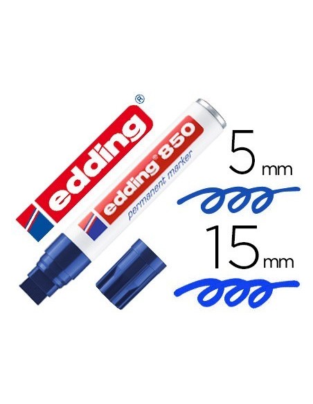 ROTULADOR EDDING MARCADOR PERMANENTE 850 AZUL PUNTA BISELADA 5-15 MM RECARGABLE