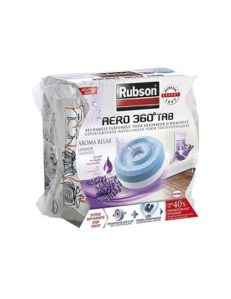 RECAMBIO PASTILLA DESHUMIDIFICADOR RUBSON AERO 360. AROMATERAPIA LAVANDA
