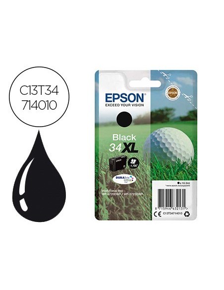 INK-JET EPSON 34XL WORKFORCE PRO WF-3720 / WF-3720DWF / WF-3725DWF NEGRO 1.100 PAG